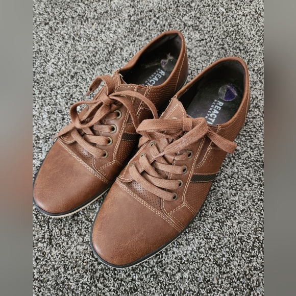 KENNETH COLE REACTION Brown Leather and Textile  Lace up Shoe - Picture 3 of 4